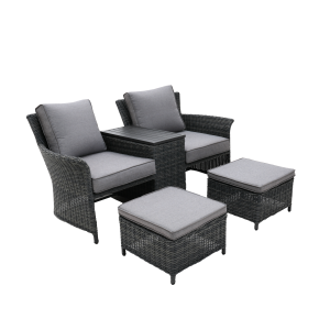 Fremont Outdoor Jack and Jill 2 Seater | Castle Grey wicker